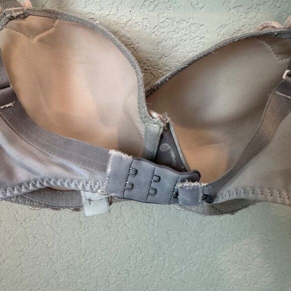 Simone Perele Light Pink & Grey Lace Detail Full Coverage Bra - Size 34C - EUC - Picture 3 of 6